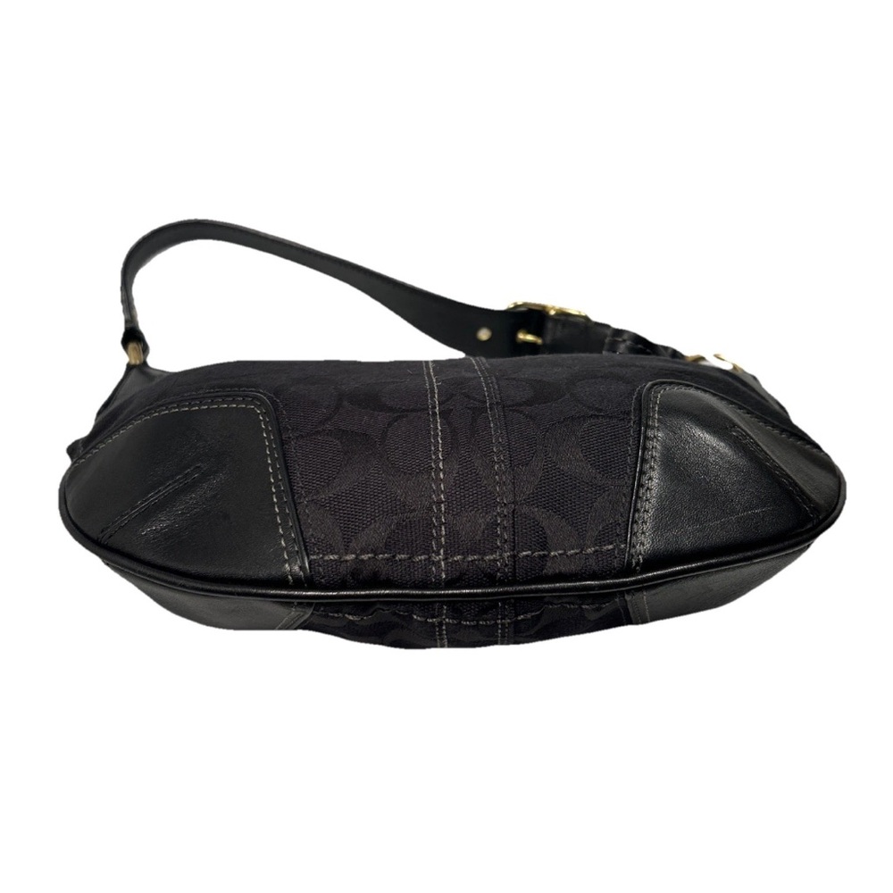 Y2K Coach Hampton Signature Jacquard Shoulder Hobo Bag Black Small Purse # 11371 - Picture 6 of 16